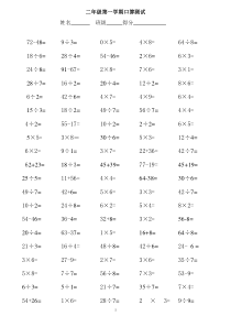 小学二年级乘除法口算题每页80道[1]