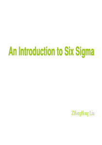 An Introduction to Six Sigma