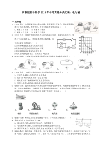 浙教版初中科学2018年中考真题分类汇编-电和磁--真题卷