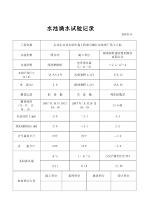 水池满水试验记录