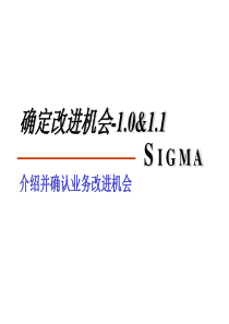 SIGMA：确定改进机会1.0&1.1