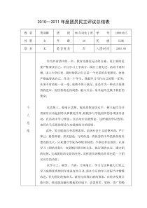 民主评议1.团员民主评议总结表