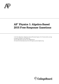 ap物理1-2015-年解答题真题