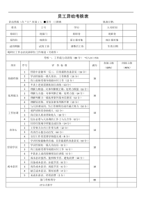 员工异动考核表