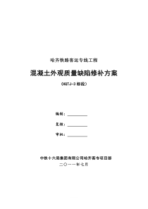 混凝土外观质量缺陷修补方案(终稿)