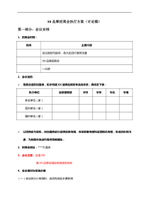 XX品牌招商会执行方案