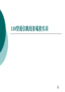 110型通信跳线架端接实训