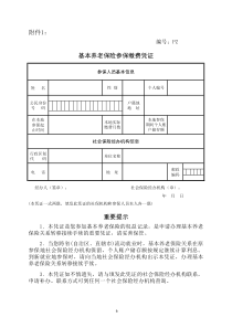 基本养老保险参保缴费凭证表格样板