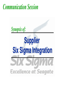 Supplier Six Sigma Integration