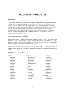 ACADEMIC WORD LIST