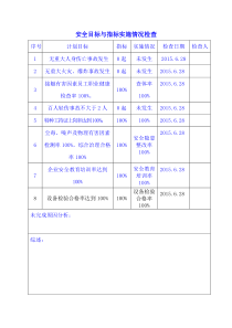 安全目标与指标实施情况检查记录