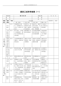 新员工试用期考核表