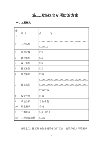 建筑施工现场扬尘专项防治方案