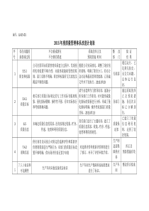 2015年度质量管理体系改进计划表