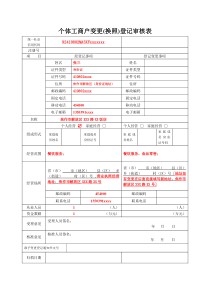 2016年12月1日新版个体工商户变更(换照)登记审核表