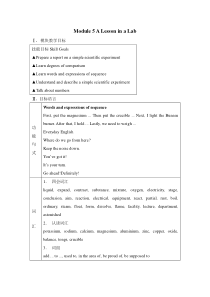 [外研版(必修1)]Module 5 A Lesson in a Lab教案