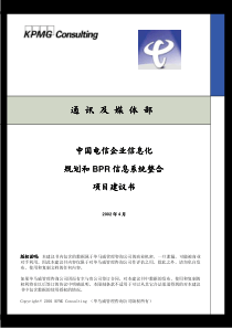 电信企业信息化规划和EPR信息系统整合项目建议书