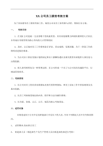 XX公司员工绩效考核方案(拟订)