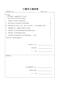 开工报审、开工申请、开工令及开工报告