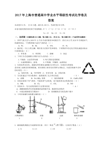 2017年上海市普通高中学业水平等级性考试化学卷