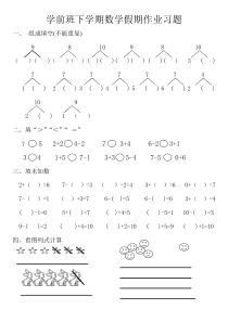 学前班下学期数学练习题