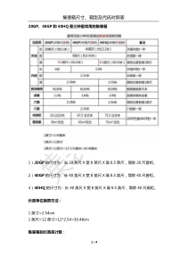 集装箱尺寸、箱型及代码对照表(收藏