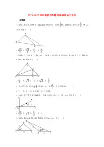 2019-2020年中考数学专题训练解直角三角形