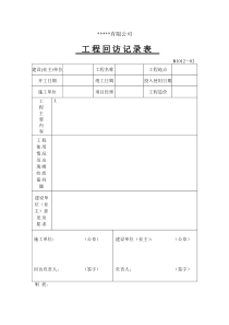 工程回访及客户满意度表