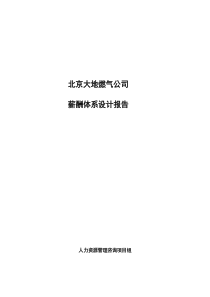 北京大地燃气公司薪酬体系设计报告