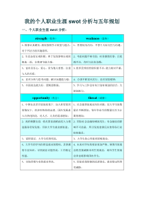 用swot分析法做一份职业生涯规划