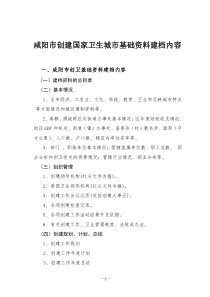 咸阳市创建国家卫生城市基础资料建档内容