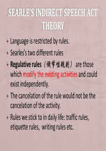 Searle’s Indirect Speech Act Theory