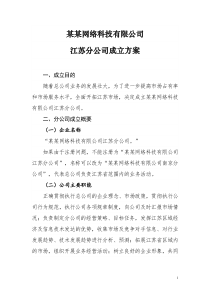 某某网络科技公司组建方案