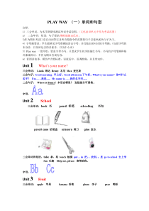 剑桥国际儿童英语playway1单词和句型