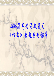 【语文】2010届高考复习作文专题课件10：作文分论之议论文1