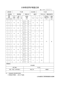 大体积砼养护测温记录