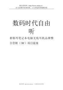 西格玛无线耳机推广策划案例（DOC 40页）