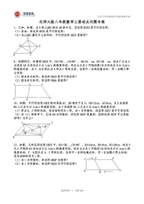 北师大版八年级数学上册动点问题专练