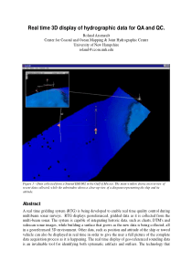 Real time 3D display of hydrographic data for QA a