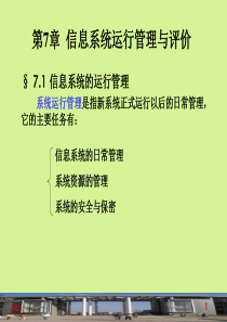 第7章 信息系统运行管理与评价