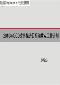 XXXX年QCD改善推进目标和重点计划(0123)