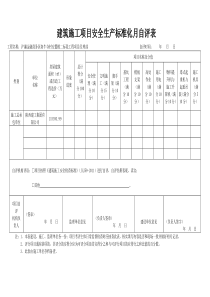 建筑施工项目安全生产标准化月自评表