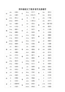 四年级语文下册多音字汇总