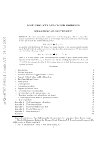 Loop Products and Closed Geodesics