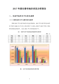 长春市2017年度地价状况分析报告