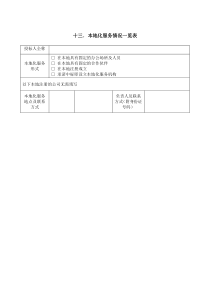 本地化服务情况一览表