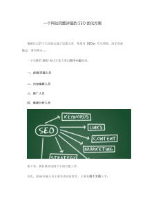 一个网站完整详细的SEO优化方案