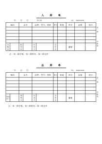 出库单,入库单范本