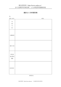 酒店QC分析报告表