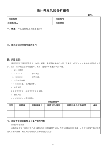 设计开发风险分析报告